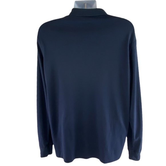 Land’s End Navy Blue Pima Cotton Henley Shirt size Large - Picture 2 of 5